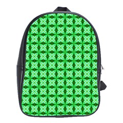 Green Abstract Tile Pattern School Bag (large) by GardenOfOphir