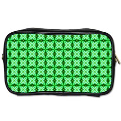 Green Abstract Tile Pattern Travel Toiletry Bag (two Sides)