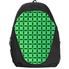 Green Abstract Tile Pattern Backpack Bag by GardenOfOphir