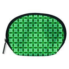 Green Abstract Tile Pattern Accessory Pouch (medium)