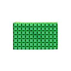 Green Abstract Tile Pattern Cosmetic Bag (xs) by GardenOfOphir