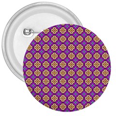 Purple Decorative Quatrefoil 3  Button