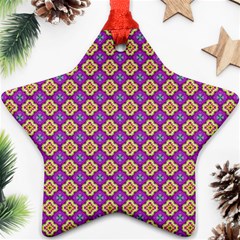 Purple Decorative Quatrefoil Star Ornament by GardenOfOphir