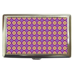 Purple Decorative Quatrefoil Cigarette Money Case