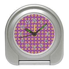 Purple Decorative Quatrefoil Desk Alarm Clock by GardenOfOphir