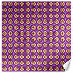 Purple Decorative Quatrefoil Canvas 20  X 20  (unframed) by GardenOfOphir