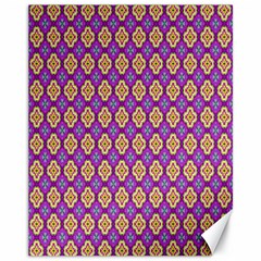 Purple Decorative Quatrefoil Canvas 11  X 14  (unframed)