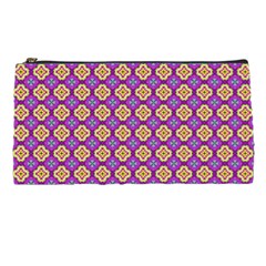 Purple Decorative Quatrefoil Pencil Case by GardenOfOphir