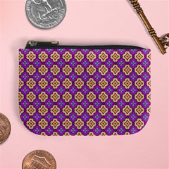 Purple Decorative Quatrefoil Coin Change Purse