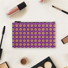 Purple Decorative Quatrefoil Cosmetic Bag (small) by GardenOfOphir