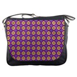 Purple Decorative Quatrefoil Messenger Bag Front