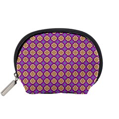 Purple Decorative Quatrefoil Accessory Pouch (small) by GardenOfOphir