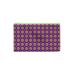 Purple Decorative Quatrefoil Cosmetic Bag (xs) by GardenOfOphir