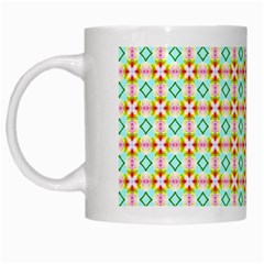 Aqua Mint Pattern White Coffee Mug by GardenOfOphir