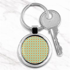 Aqua Mint Pattern Key Chain (round) by GardenOfOphir