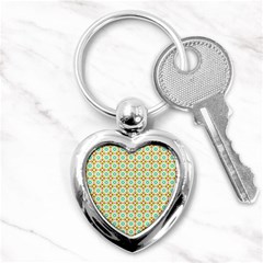 Aqua Mint Pattern Key Chain (heart) by GardenOfOphir