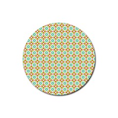 Aqua Mint Pattern Drink Coasters 4 Pack (round)