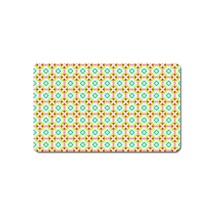 Aqua Mint Pattern Magnet (Name Card)