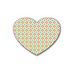 Aqua Mint Pattern Drink Coasters (heart) by GardenOfOphir