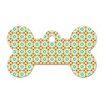 Aqua Mint Pattern Dog Tag Bone (One Sided) Front