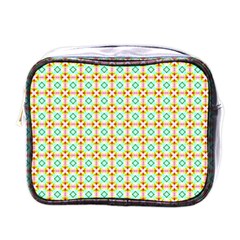 Aqua Mint Pattern Mini Travel Toiletry Bag (one Side)