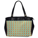 Aqua Mint Pattern Oversize Office Handbag (One Side) Front