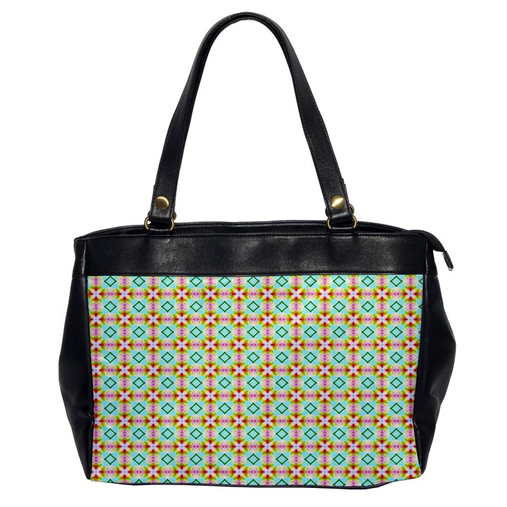 Aqua Mint Pattern Oversize Office Handbag (One Side)