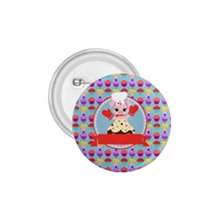 Cupcake With Cute Pig Chef 1 75  Button