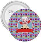 Cupcake with Cute Pig Chef 3  Button Front