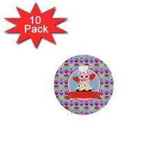 Cupcake With Cute Pig Chef 1  Mini Button (10 Pack)