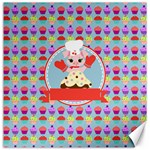 Cupcake with Cute Pig Chef Canvas 20  x 20  (Unframed) 19 x19.27  Canvas - 1