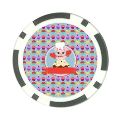 Cupcake With Cute Pig Chef Poker Chip (10 Pack) by GardenOfOphir