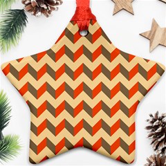 Modern Retro Chevron Patchwork Pattern  Star Ornament by GardenOfOphir