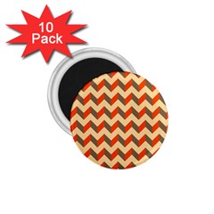 Modern Retro Chevron Patchwork Pattern  1 75  Button Magnet (10 Pack)