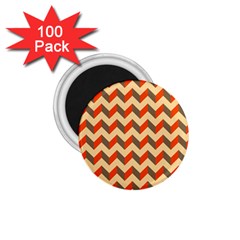 Modern Retro Chevron Patchwork Pattern  1 75  Button Magnet (100 Pack)