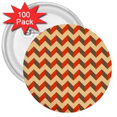 Modern Retro Chevron Patchwork Pattern  3  Button (100 Pack)