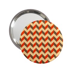 Modern Retro Chevron Patchwork Pattern  Handbag Mirror (2 25 ) by GardenOfOphir