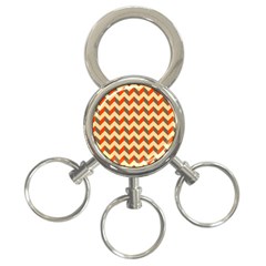 Modern Retro Chevron Patchwork Pattern  3-ring Key Chain by GardenOfOphir