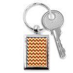 Modern Retro Chevron Patchwork Pattern  Key Chain (Rectangle) Front