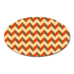 Modern Retro Chevron Patchwork Pattern  Magnet (oval)