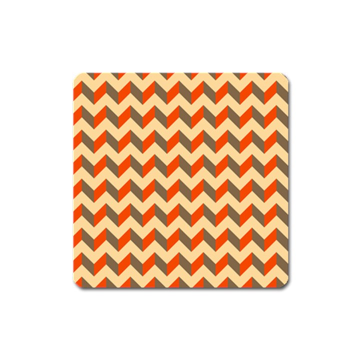 Modern Retro Chevron Patchwork Pattern  Magnet (Square)