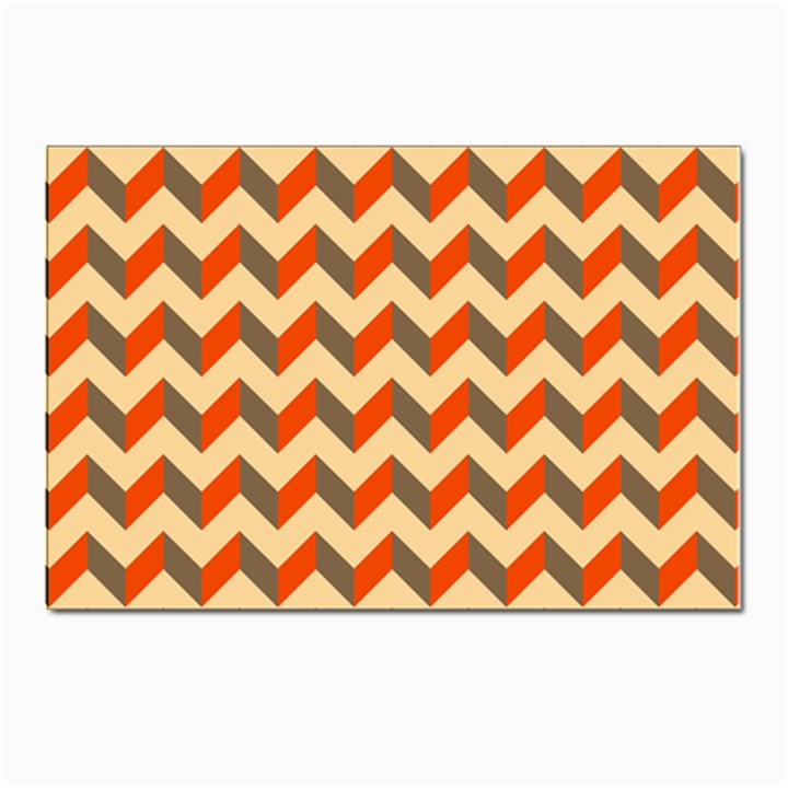 Modern Retro Chevron Patchwork Pattern  Postcard 4 x 6  (10 Pack)