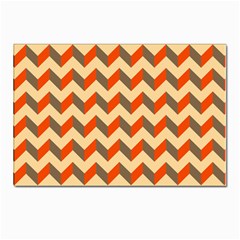 Modern Retro Chevron Patchwork Pattern  Postcards 5  X 7  (10 Pack) by GardenOfOphir