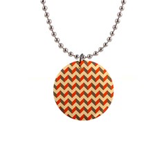 Modern Retro Chevron Patchwork Pattern  Button Necklace by GardenOfOphir