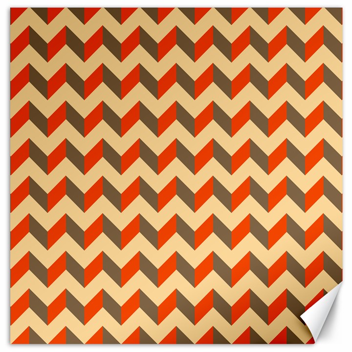 Modern Retro Chevron Patchwork Pattern  Canvas 16  x 16  (Unframed)