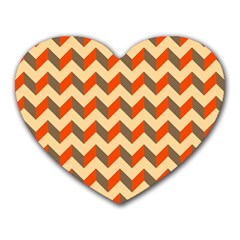 Modern Retro Chevron Patchwork Pattern  Mouse Pad (heart)