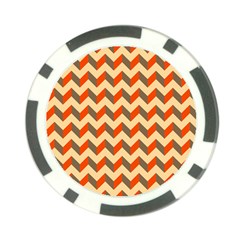 Modern Retro Chevron Patchwork Pattern  Poker Chip