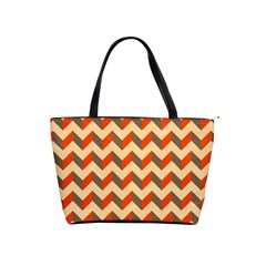 Modern Retro Chevron Patchwork Pattern  Large Shoulder Bag