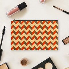 Modern Retro Chevron Patchwork Pattern  Cosmetic Bag (medium)