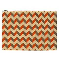 Modern Retro Chevron Patchwork Pattern  Cosmetic Bag (xxl)